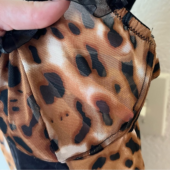 Vintage Y2K 2000s mcbling leopard cheetah animal print lingerie - Picture 3 of 4